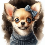 Panel z nadrukiem wodoodporny na torbę 45/45cm chihuahua