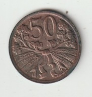 Czechoslowacja 50 Halerzy 1948 piekny stan
