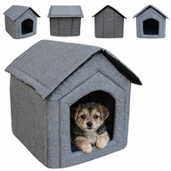 BUDKA DLA PSA KOTA Z MATERIAŁU SKŁADANY DOMEK DUŻA BUDA SZARA KOJEC XXL R.4