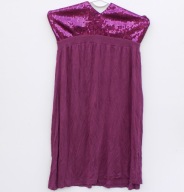 Sukienka wiązana NA SZYI DAMSKA Z CEKINAMI FIOLETOWA roz. L A3201