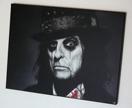 Alice Cooper Ręcznie rzeźbiony obraz... Grawerka Staloryt