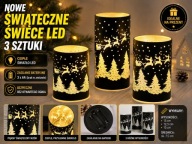 Świece LED świąteczne 3 szt renifery dekoracja Boże narodzenie nowe