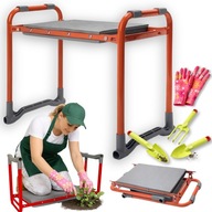 KLĘCZNIK OGDOROWY SKŁADANY DO PLEWIENIA TABORET 3W1 + AKCESORIA OGRODOWE