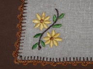 LNIANE SERWETKI RĘCZNIE HAFTOWANE 3 SZT. 21/21 cm