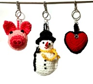 Figurki na szydełku, breloczki,zawieszki,maskotki, amigurumi,komplet 3 szt.