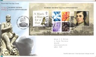 Anglia 2009, FDC ark. Edinburgh, literatura Robert Burns