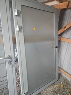 DRZWI Zewnętrzne Aluminiowe Przeszklone Wejściowe 122x207cm Szare