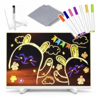 Podświetlana TABLICA LED Do RYSOWANIA PISANIA 3D MENU Pisaki Zmazywalna