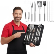 ZESTAW AKCESORIÓW NARZĘDZI SZTUĆCÓW PRZYBORÓW AKCESORIA SZCZYPCE DO GRILLA