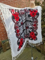 apaszka chustka chusta boho folk góralska kwiaty frędzle 86x102cm