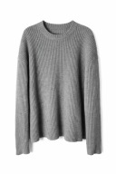 Szary gruby dłuższy sweter oversize męski XL/XXL prążkowany edgy