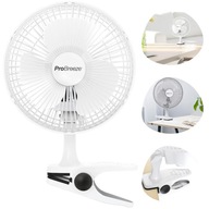 ProBreeze Wentylator 6cal Zatrzaskowy 2Prędkości 360° Cichy Biurkowy Biały