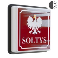 SOŁTYS WÓJT podświetlana tabliczka lampa LED z czujnikiem zmierzchu tablica