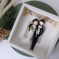 PREZENT NA ŚLUB PAMIĄTKA DLA PARY MŁODEJ WESELE MAKRAMA ONA I ON