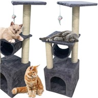 Drapak dla kota + legowisko + słupek z zabawką