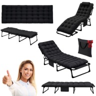 LEŻAK OGRODOWY SKŁADANY PLAŻOWY BASENOWY ROZKŁADANY FOTEL PODUSZKA MATERAC