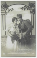 i93 CK KuK Żołnierz Karabin Plecak z ukochaną 1915 Ostre wyraźne ciekawostk