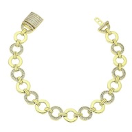 83417 BRANSOLETKA 14K POZŁACANA 19 CM 10 MM elegancka z cyrkoniami