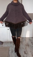 STEFANEL JUMPER FRINGE ROLL NECK LANA/ALPACA S/M