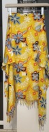 1 Chusta pareo żółta indonezyjska frędzle kwiaty