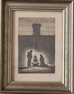 3625) MISTRZOWSKA STARA GRAFIKA SYGNOWANA