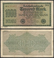 BNN - NIEMCY 1000 Marek 1922 # P76c # WM - H * 354087 # znak wodny F # F/VF