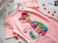 Sukienka Pani KOT z kotem PUDROWA KOCIARA L