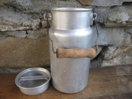 Stara aluminiowa kanka z deklem_PRL_2 L/OZDOBA