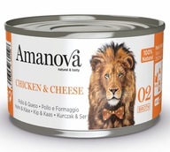 Amanova Cat Chicken & Cheese - kurczak i ser w bulionie puszka 70g [02]