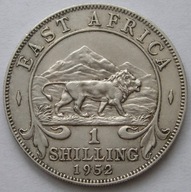 Brytyjska Afryka Wschodnia 1 shilling 1952 - król Jerzy VI / lew