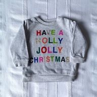 Bluza dresowa na Święta M&S 68-74 świąteczna bawełna ciepła markowy (459)