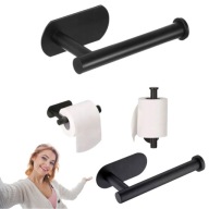 UCHWYT NA PAPIER TOALETOWY ŚCIENNY METALOWY CZARNY MOCNY WIESZAK ŁAZIENKA
