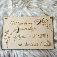 Tabliczka NAJLEPSI DZIADKOWIE dla babci i dziadka Prezent na Dzień Babci