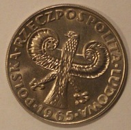 10 ZŁ ZŁOTYCH 1965 KOLUMNA ZYGMUNTA - SKRĘTKA ok. 20 STOPNI, ŁADNA