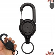 Mocny Retraktor Brelok Linka Stalowa Heavy Duty na Klucze Kartę Karabińczyk