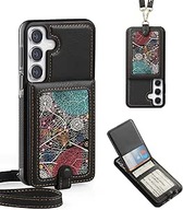 Gronda Etui do Samsung Galaxy A15 czarne Portfel Skórzane z RFID + Smycz