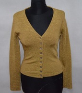 KAREN MILLEN ORYGINALNY KARDIGAN BLEZER ZŁOTY GUZIKI GOLD