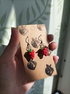 Kolczyki Stardew Valley - salmonberry, mini - rękodzieło, stal