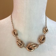 naszyjnik złoty łańcuch boho pleciony duży węzeł bold łańcuszek y2k NOWY