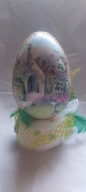 Pisanka jajko 15cm zdobiona ręcznie decoupage DJ43