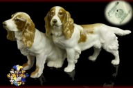 Hutschenreuther Dwa spaniele pies figurka sygnowana wysokość 16 cm