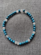 ŚLICZNA BRANSOLETKA Z NATURALNEGO TURKUSU I JADEITU