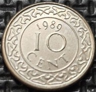 *SURINAM [1326B]*10 centów 1989 Rep. Surinamu UNC