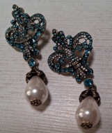 WYRAFINOWANE KOLCZYKI PERŁY I CYRKONIE