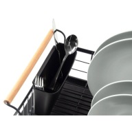 Ociekacz DUŻA SUSZARKA stojąca naczynia talerze sztućce czarna metal XXL