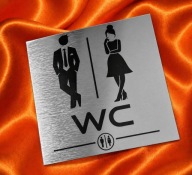 WC - Tabliczka na drzwi toalety - grawer laserowy na laminacie