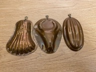 Miedziane foremki do powieszenia 3szt