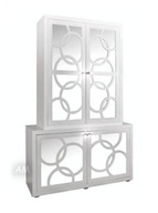 PIĘKNY DUŻY BIAŁO LUSTRZANY KREDENS - BAREK