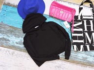 Select Bluza czarna krótka falbanka 164