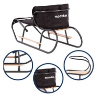 METALOWE SANKI Z OPARCIEM MATERACEM I SZNURKIEM DO CIĄGNIĘCIA DLA DZIECI